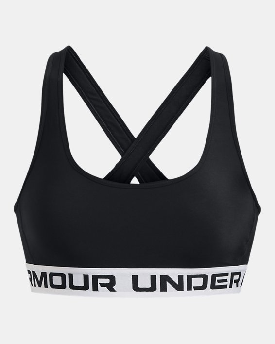 Women's Armour® Mid Crossback Sports Bra, Black, pdpMainDesktop image number 10